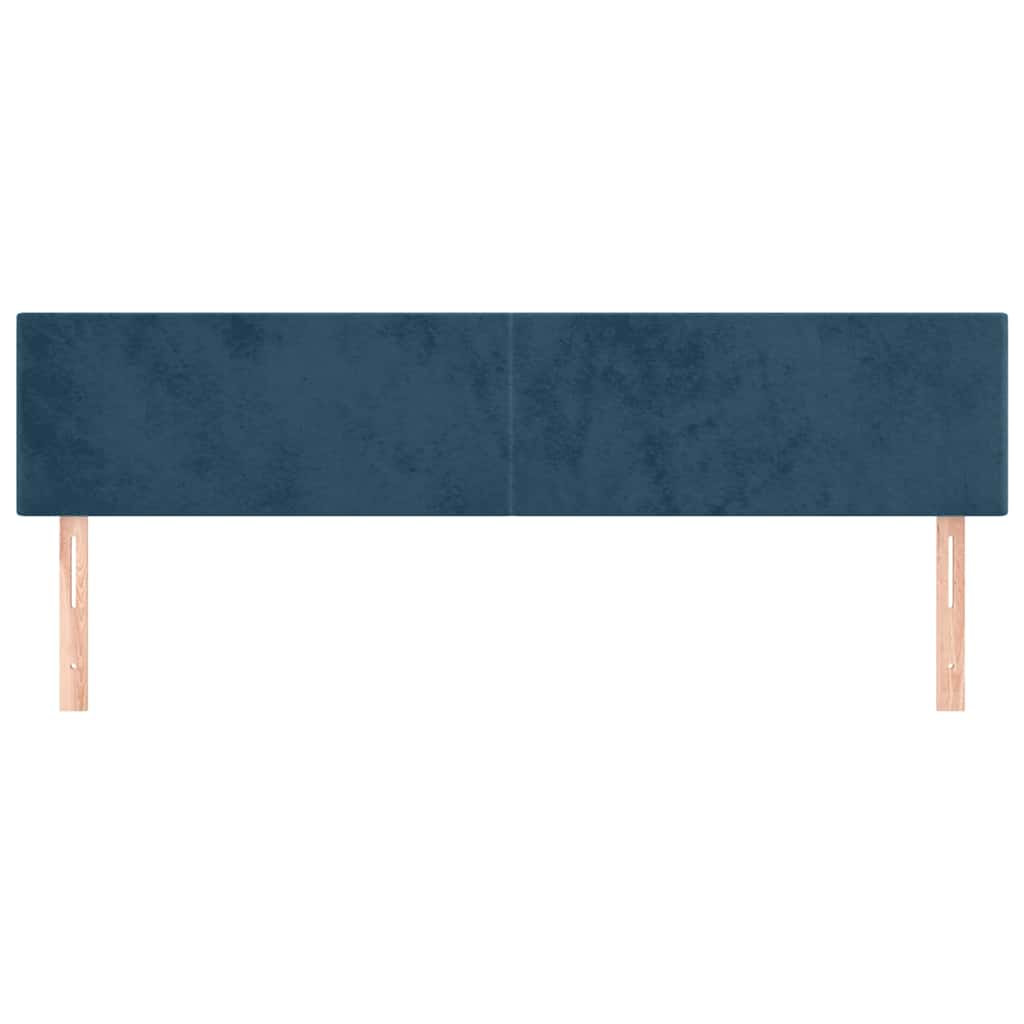 sengegavle 180x5x78/88 cm fløjl mørkeblå
