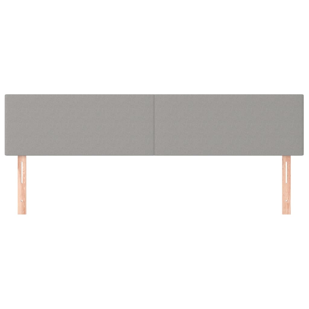 sengegavle 200x5x78/88 cm stof lysegrå