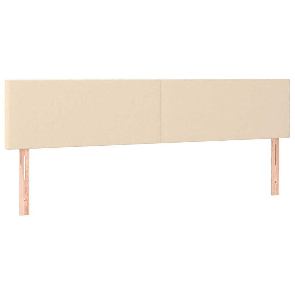 sengegavle 200x5x78/88 cm stof cremefarvet