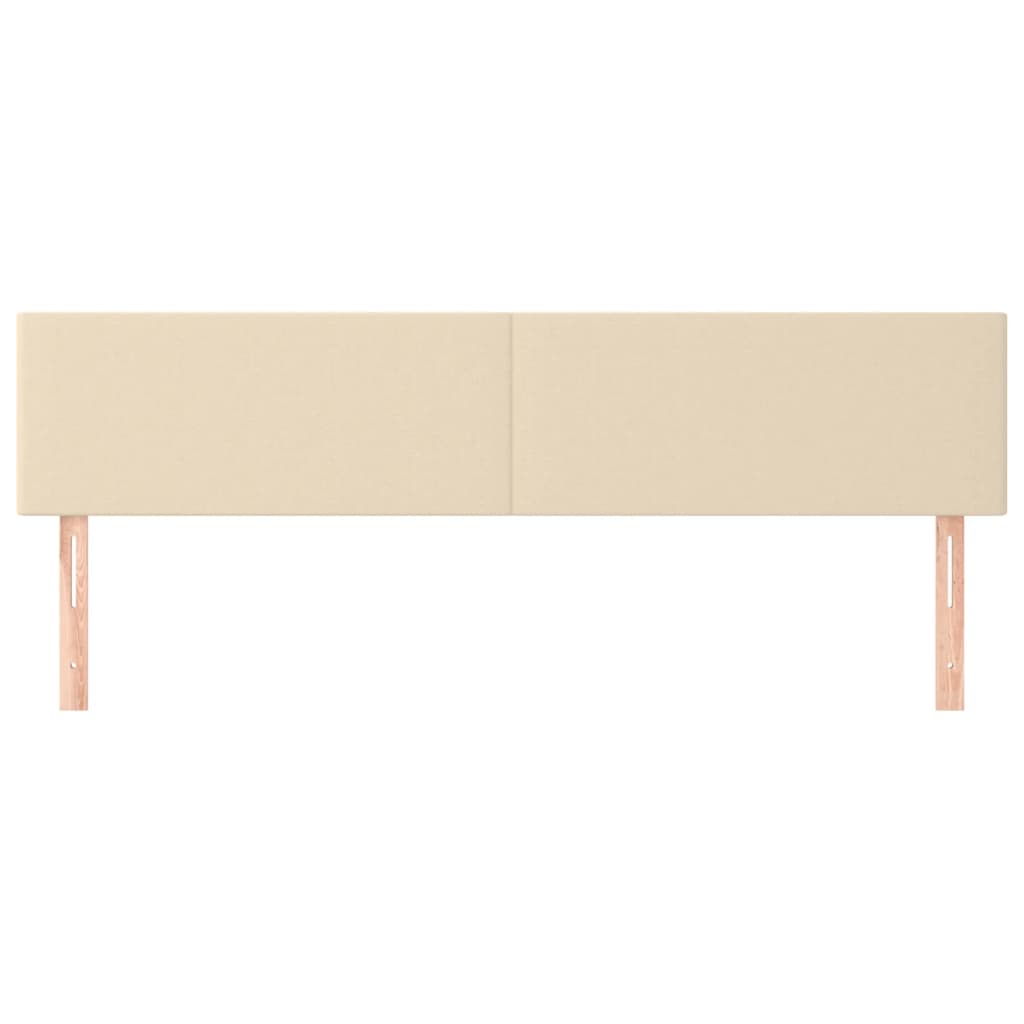 sengegavle 200x5x78/88 cm stof cremefarvet