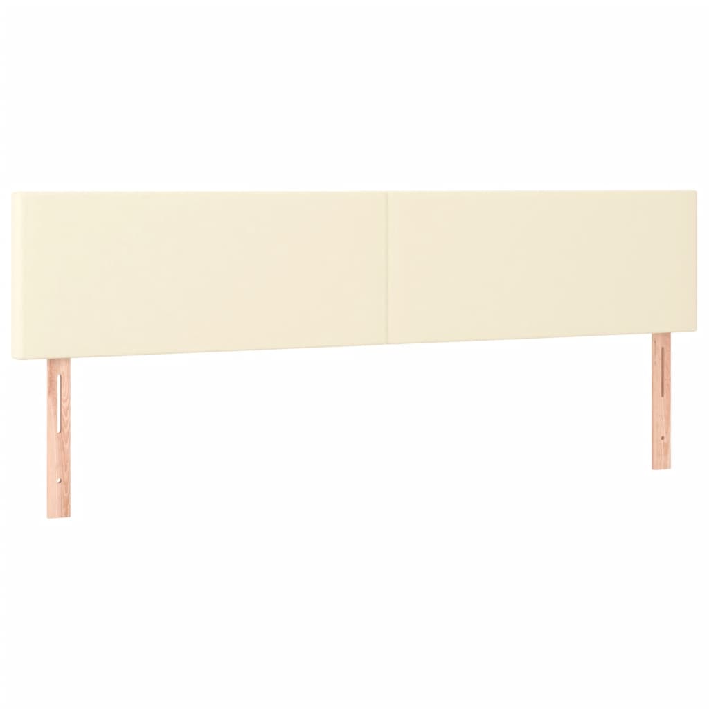 sengegavle 200x5x78/88 cm kunstlæder cremefarvet