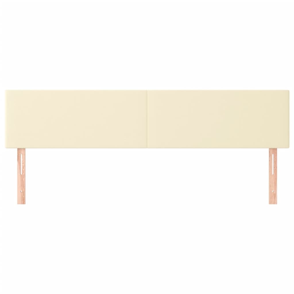 sengegavle 200x5x78/88 cm kunstlæder cremefarvet