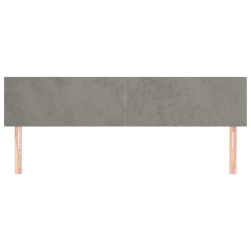 sengegavle 200x5x78/88 cm fløjl lysegrå