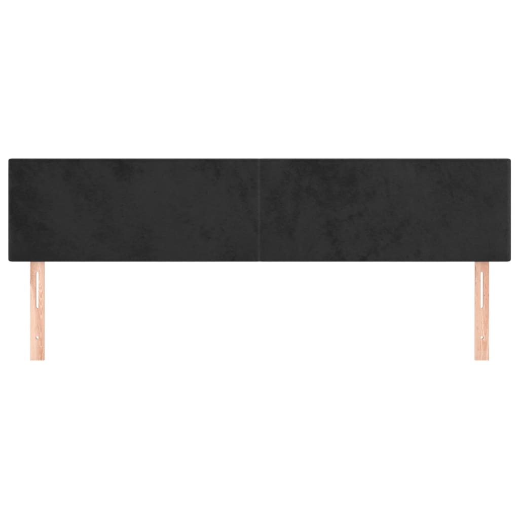 sengegavle 200x5x78/88 cm fløjl sort