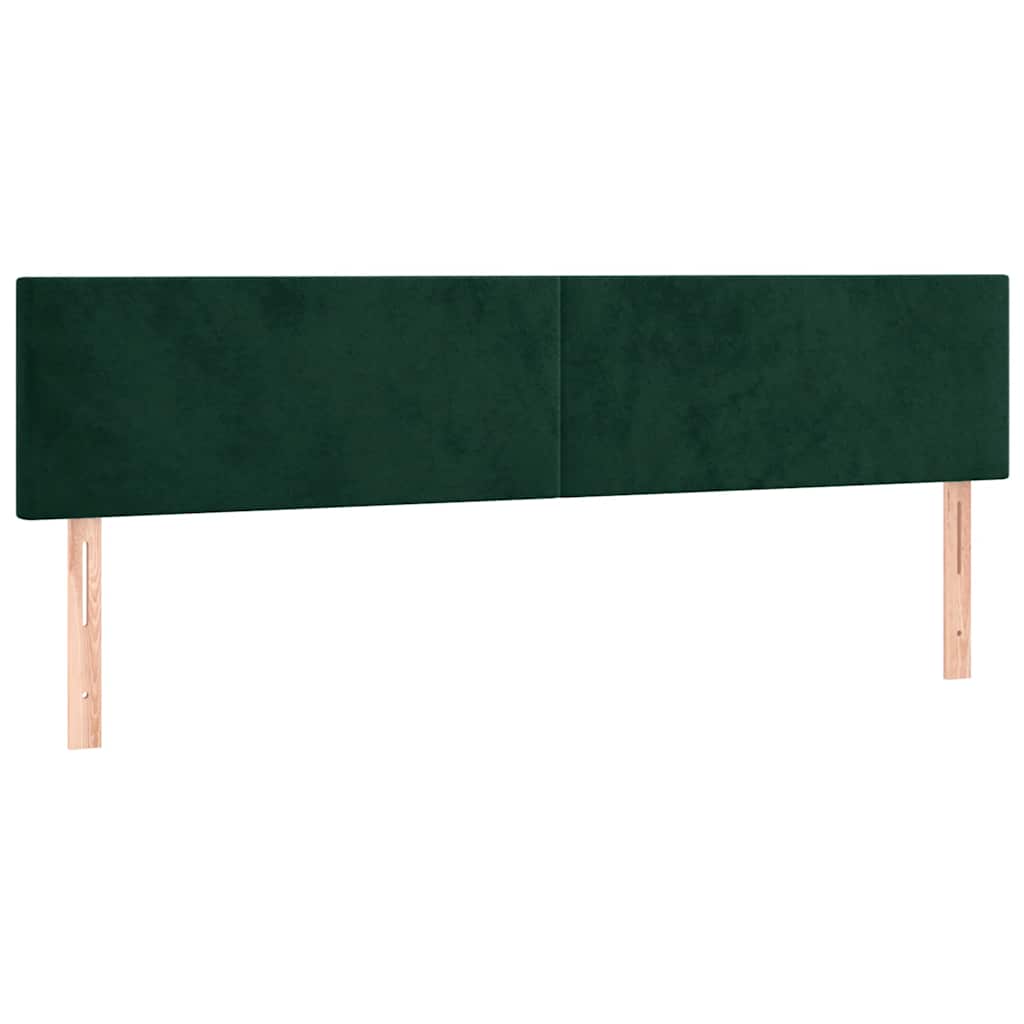 sengegavle 200x5x78/88 cm fløjl mørkegrøn