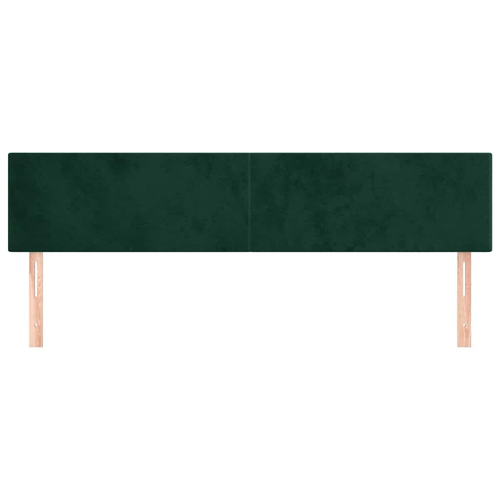 sengegavle 200x5x78/88 cm fløjl mørkegrøn