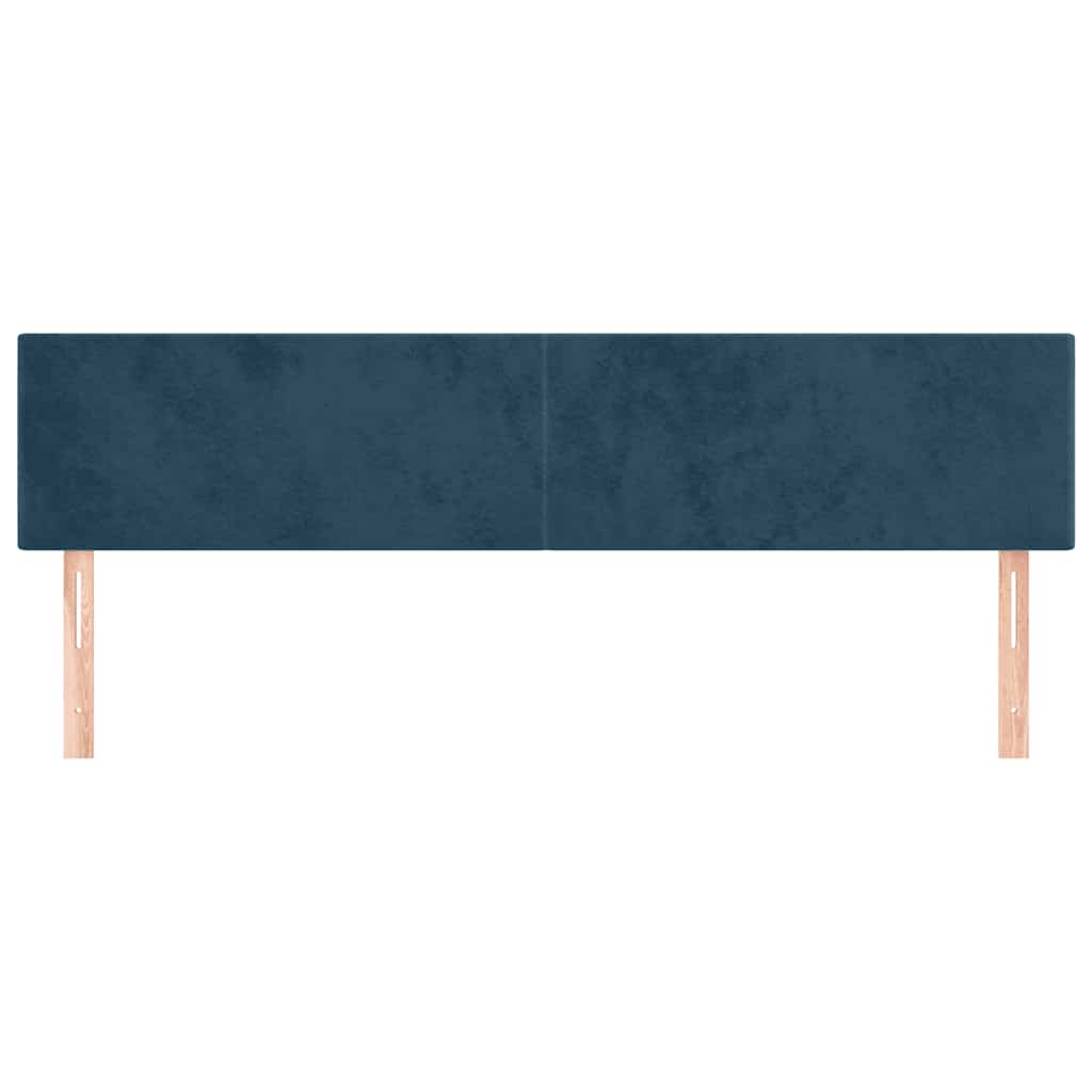 sengegavle 200x5x78/88 cm fløjl mørkeblå