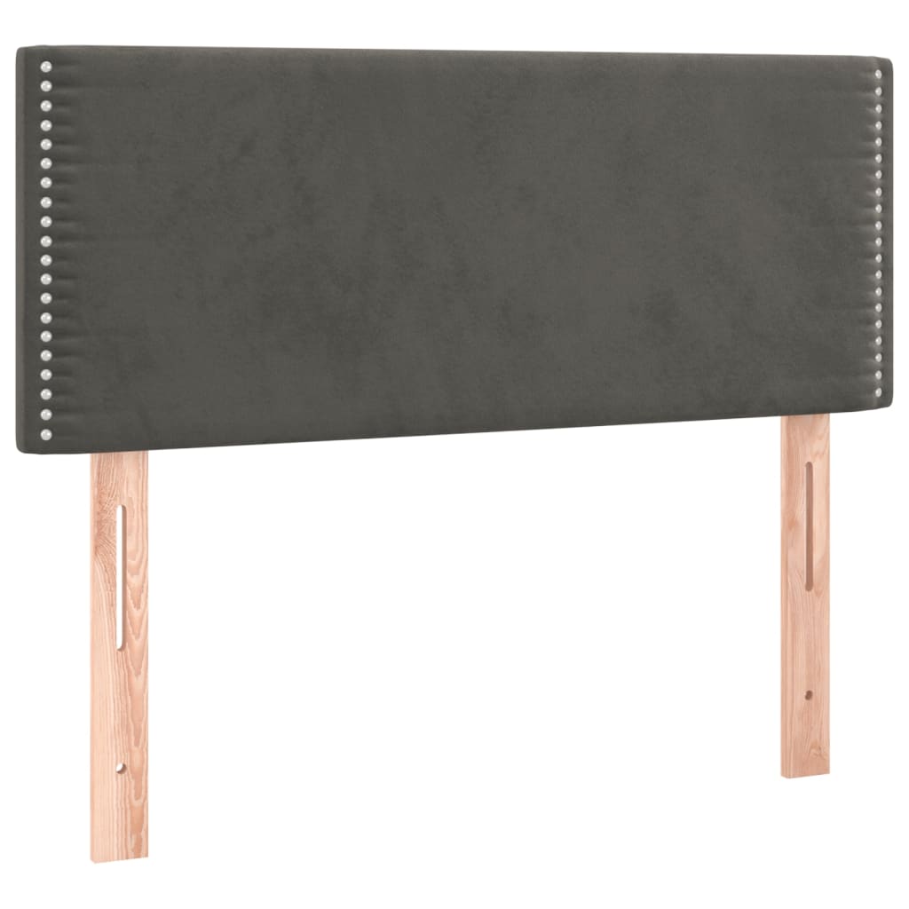 sengegavl 80x5x78/88 cm fløjl mørkegrå