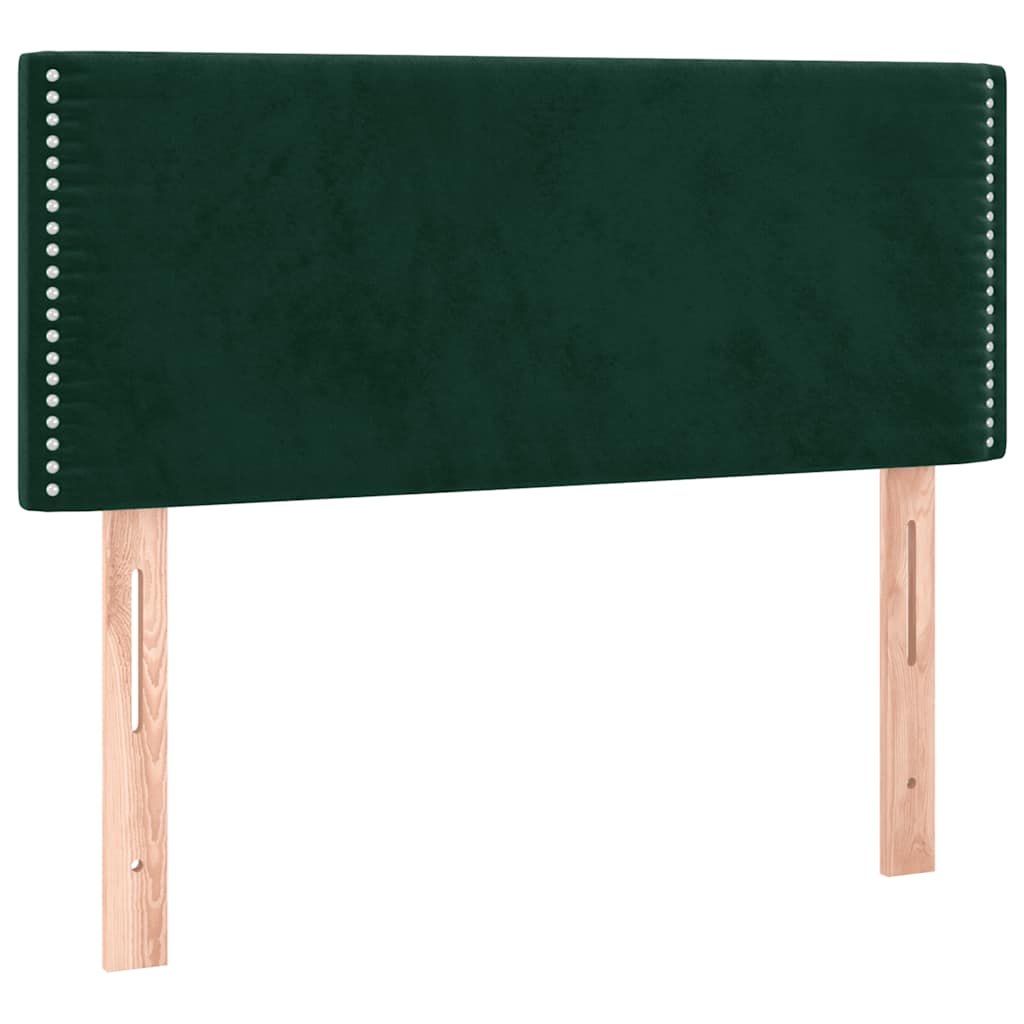 sengegavl 80x5x78/88 cm fløjl mørkegrøn