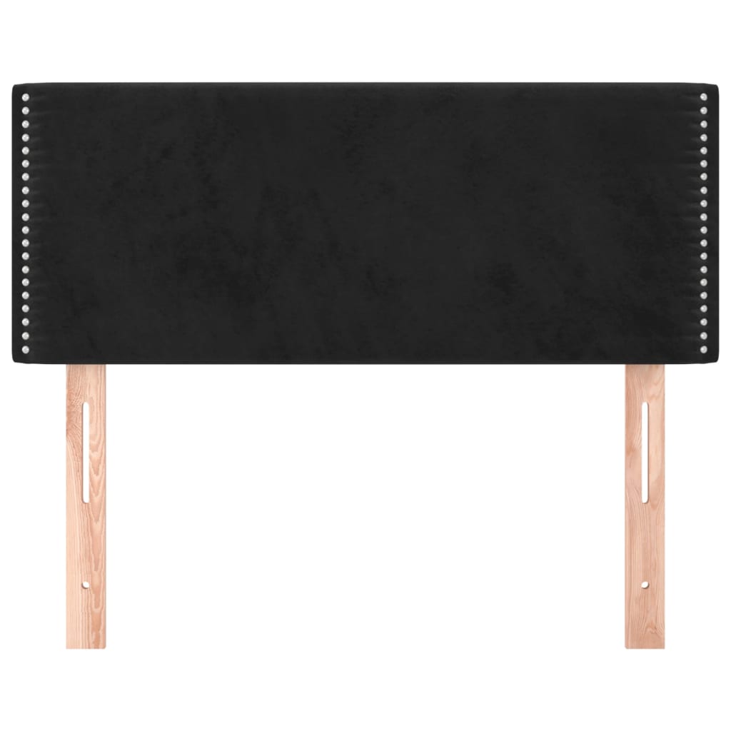 sengegavl 90x5x78/88 cm fløjl sort