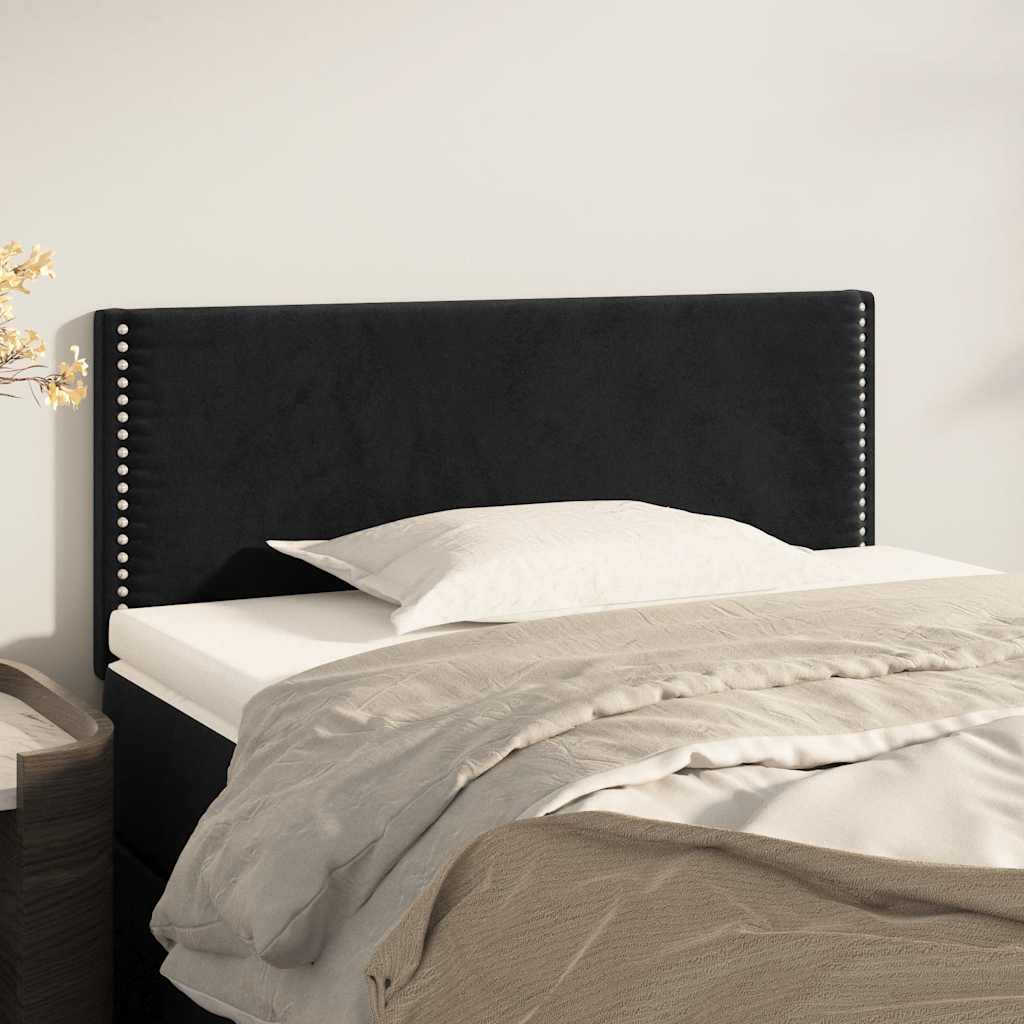 sengegavl 90x5x78/88 cm fløjl sort