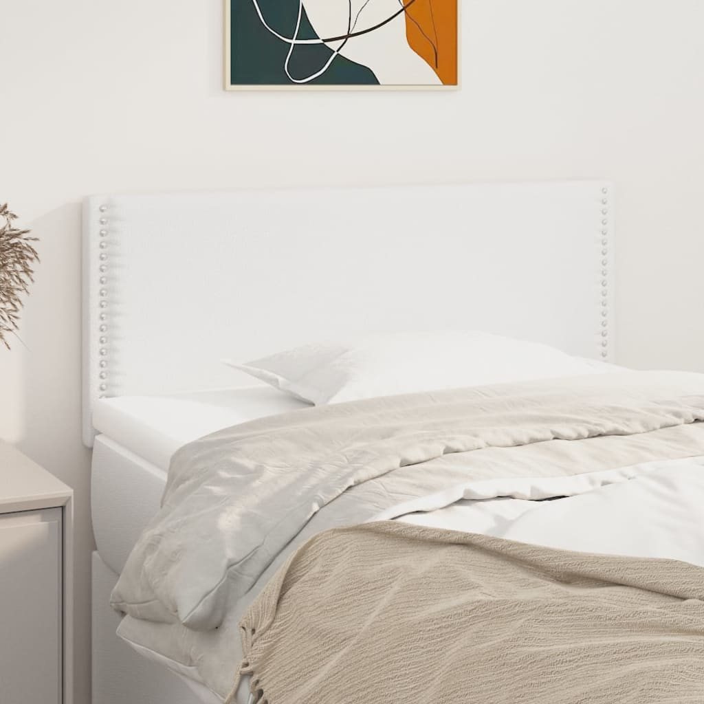 sengegavl 100x5x78/88 cm kunstlæder hvid
