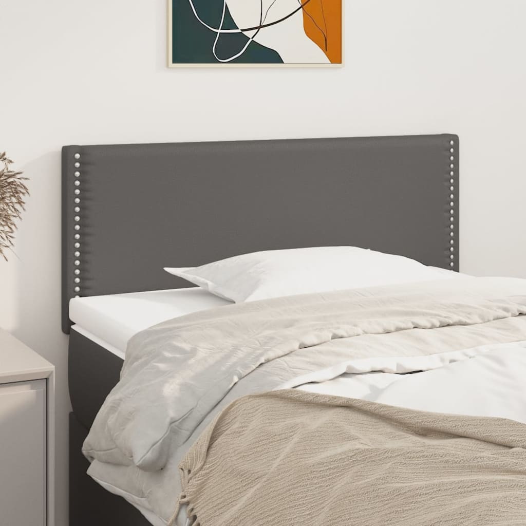 sengegavl 100x5x78/88 cm kunstlæder grå