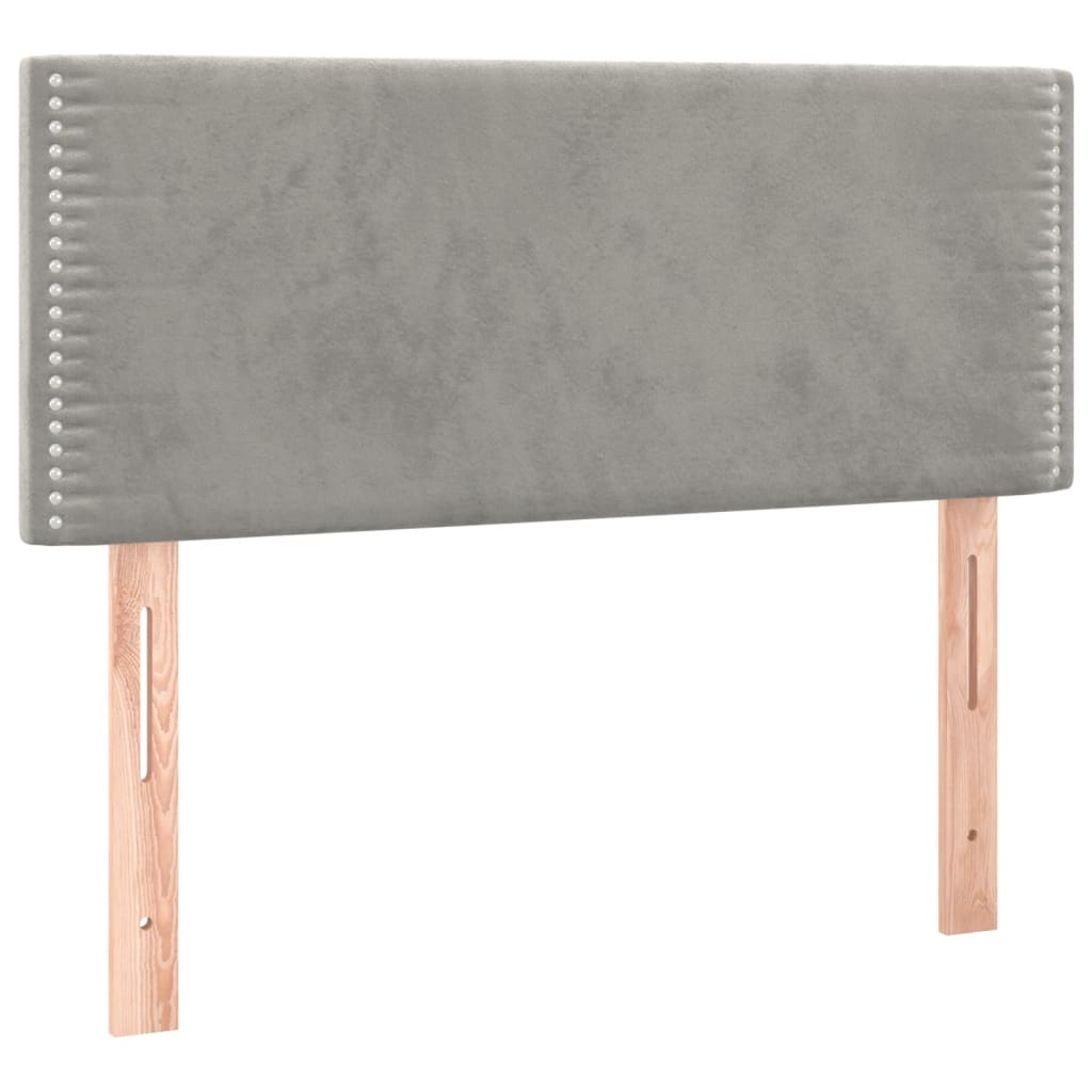 sengegavl 100x5x78/88 cm fløjl lysegrå