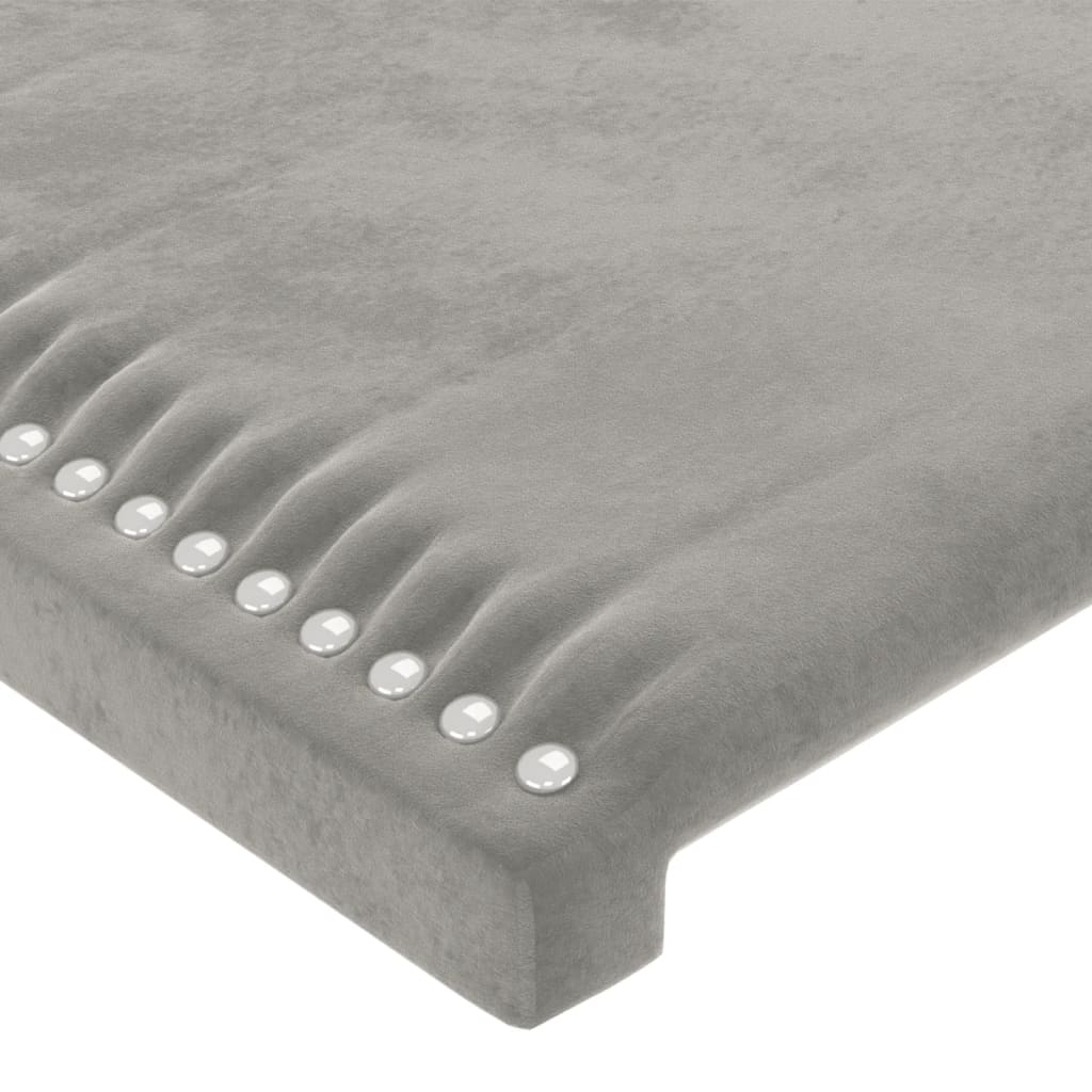 sengegavl 100x5x78/88 cm fløjl lysegrå