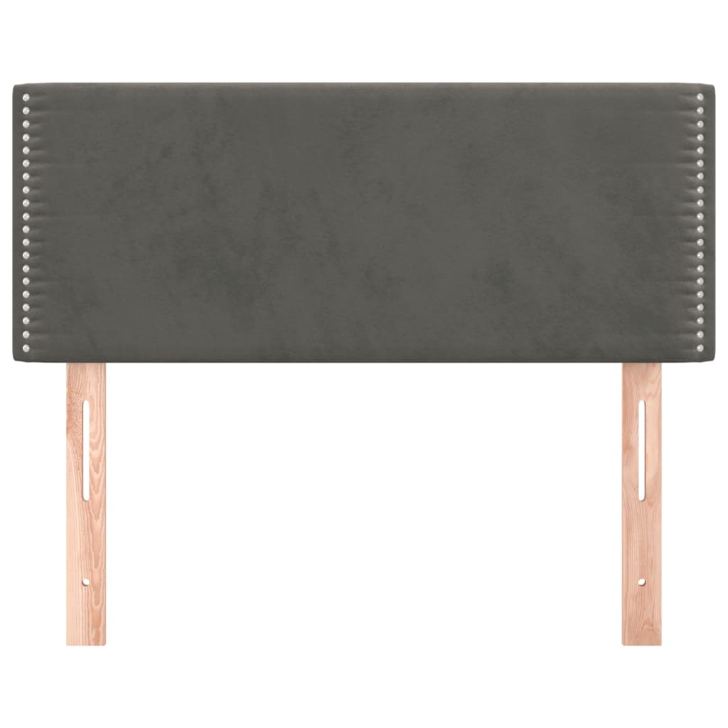 sengegavl 100x5x78/88 cm fløjl mørkegrå