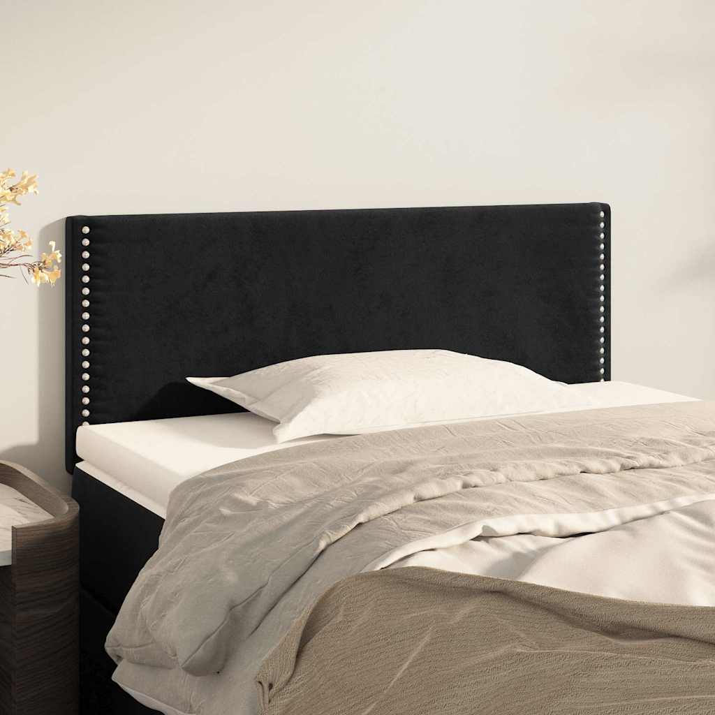 sengegavl 100x5x78/88 cm fløjl sort