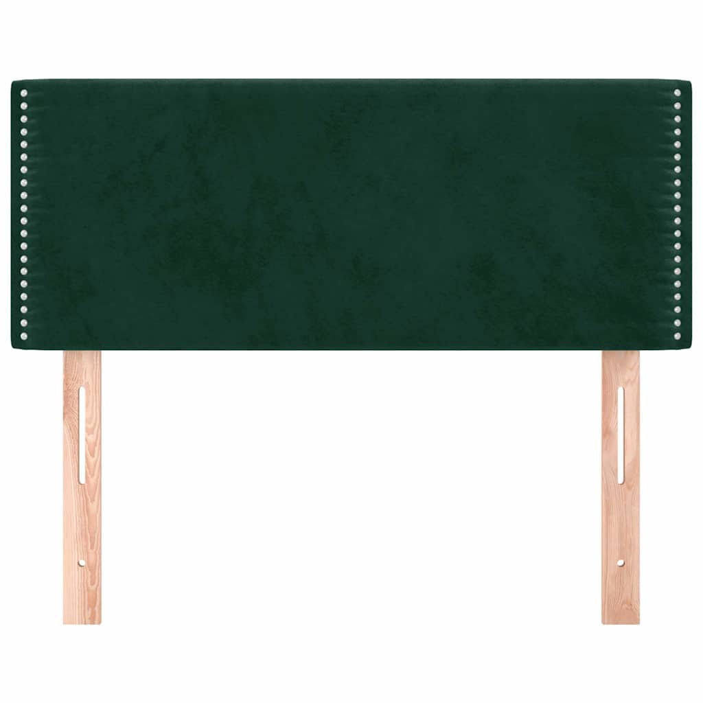 sengegavl 100x5x78/88 cm fløjl mørkegrøn