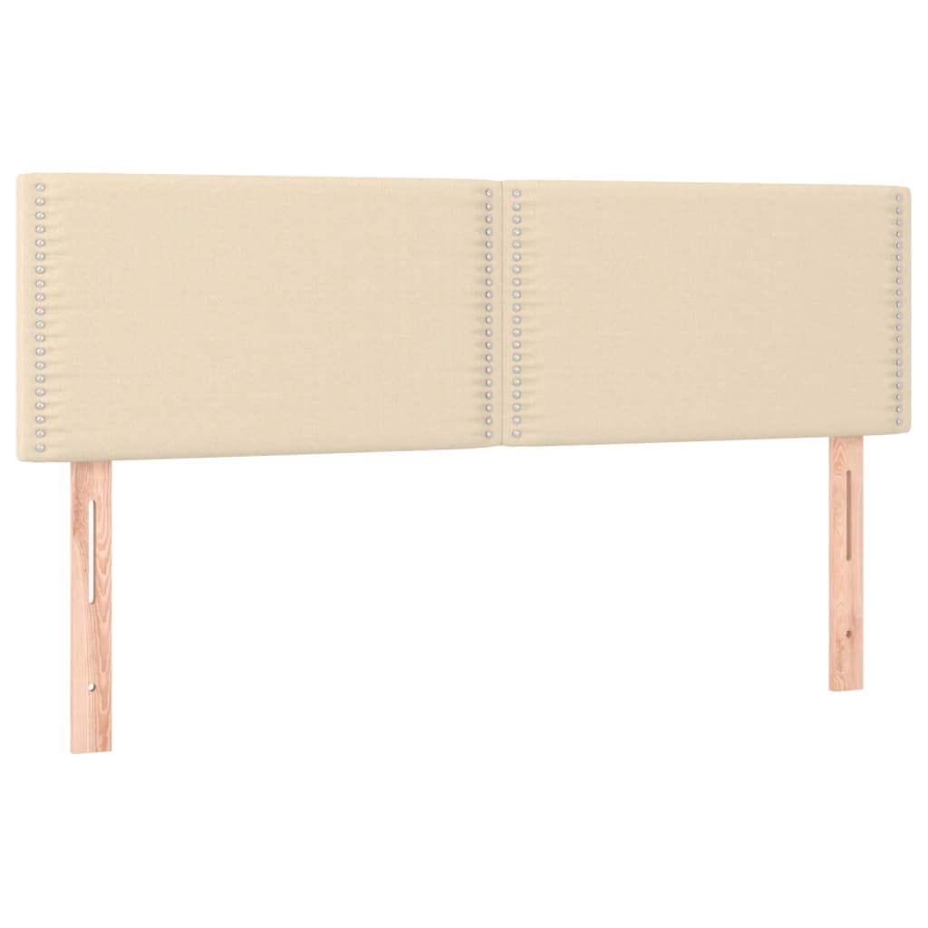 sengegavle 144x5x78/88 cm stof cremefarvet