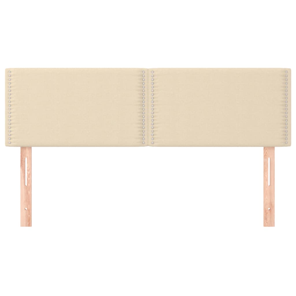 sengegavle 144x5x78/88 cm stof cremefarvet