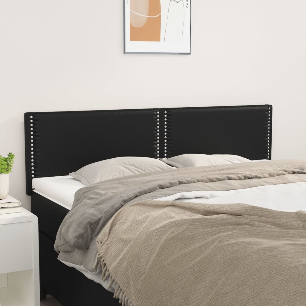 sengegavle 144x5x78/88 cm kunstlæder sort