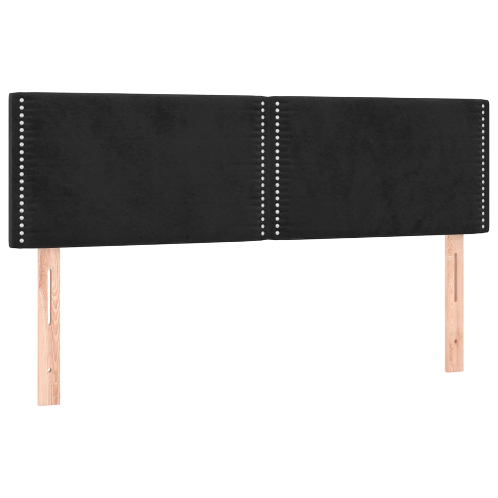 sengegavle 144x5x78/88 cm fløjl sort