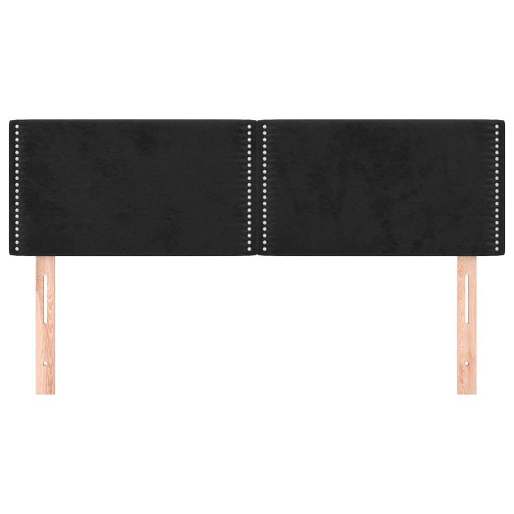 sengegavle 144x5x78/88 cm fløjl sort