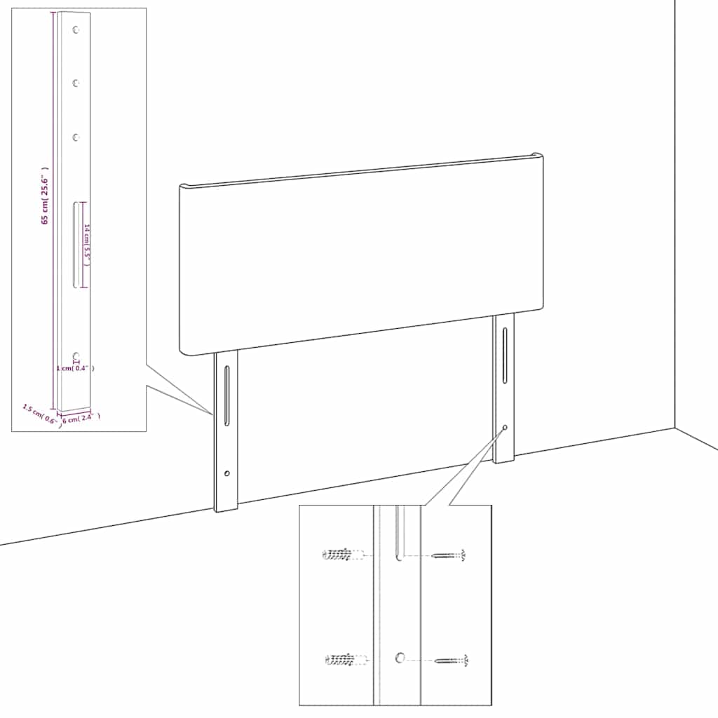 sengegavle 160x5x78/88 cm stof sort