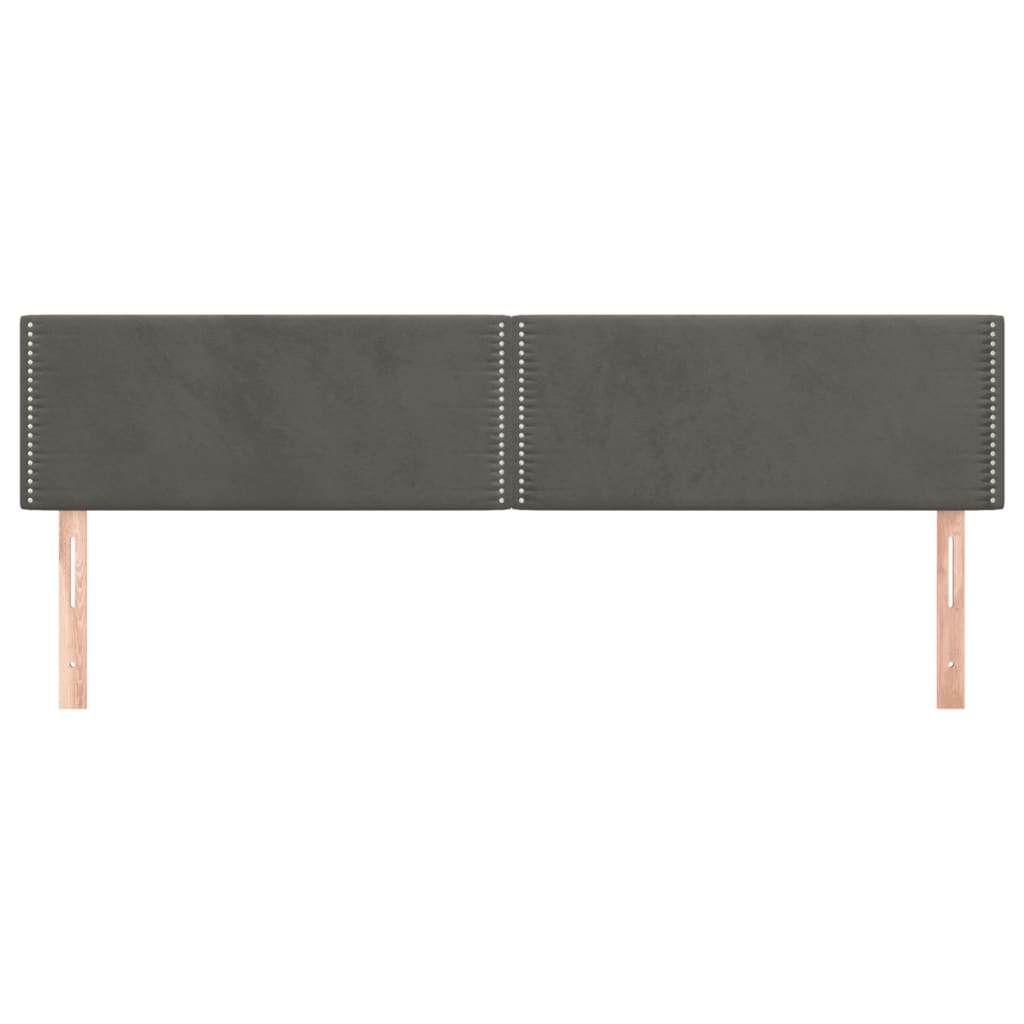 sengegavle 160x5x78/88 cm fløjl mørkegrå