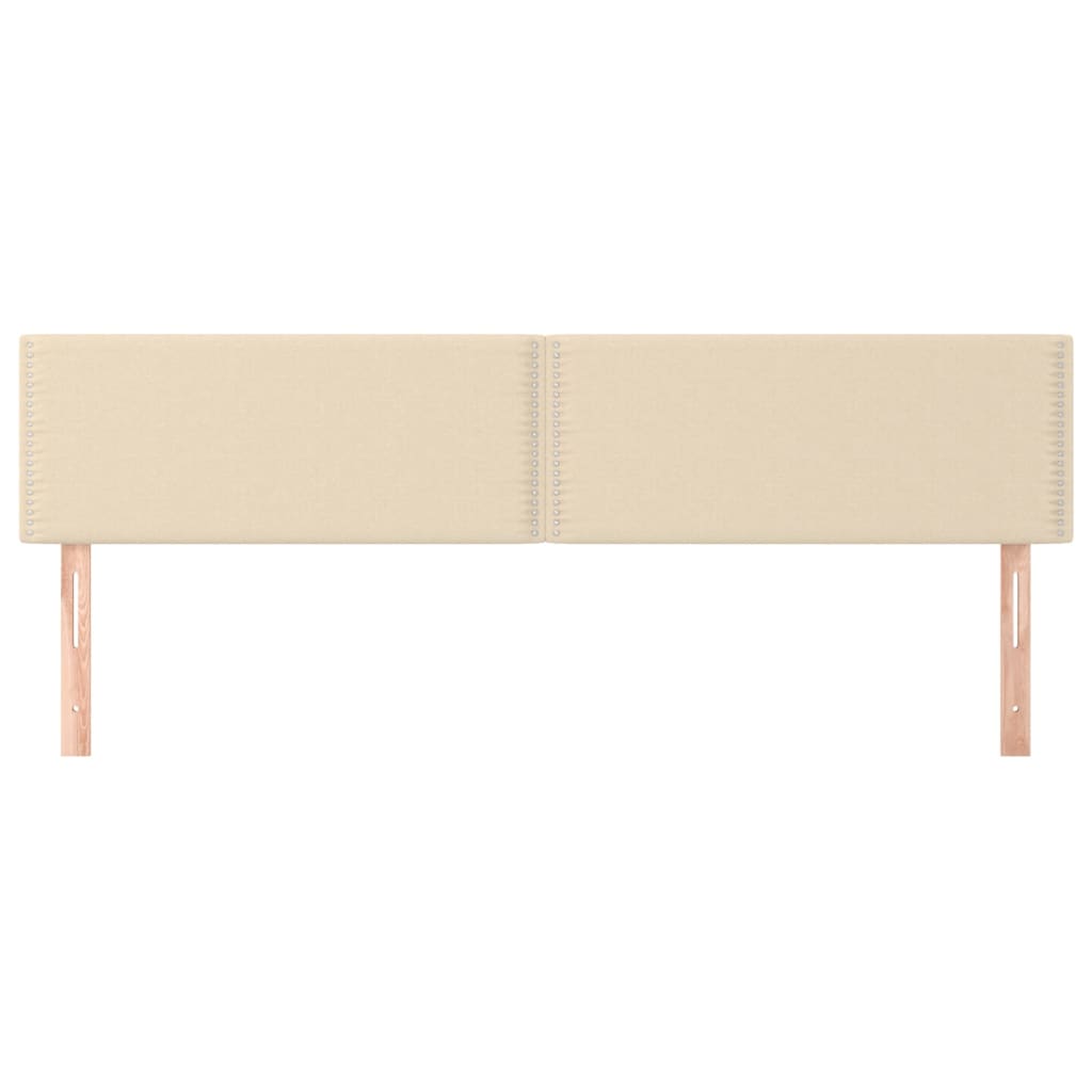 sengegavle 180x5x78/88 cm stof cremefarvet
