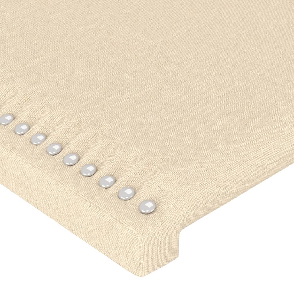 sengegavle 180x5x78/88 cm stof cremefarvet