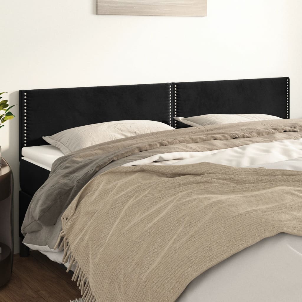 sengegavle 180x5x78/88 cm fløjl sort