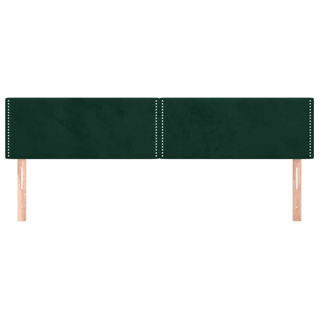sengegavle 180x5x78/88 cm fløjl mørkegrøn