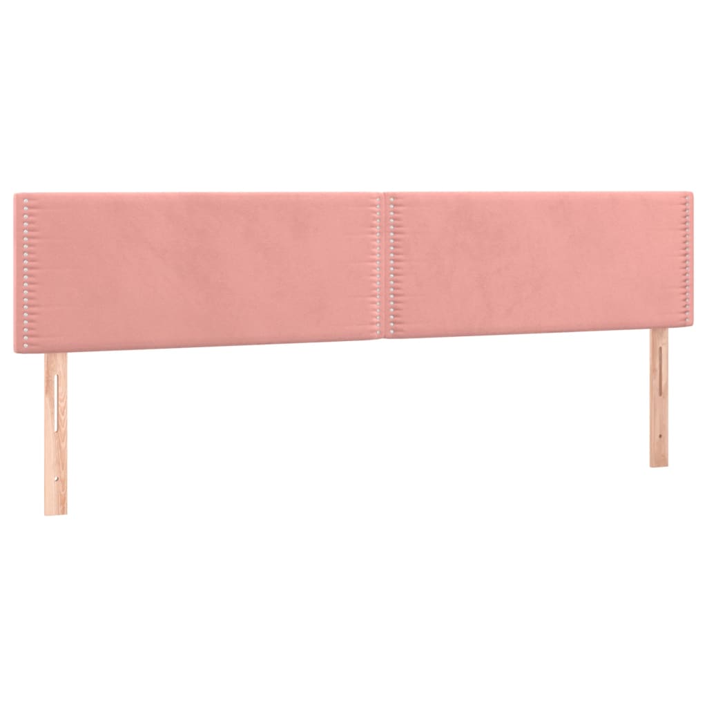sengegavle 180x5x78/88 cm fløjl lyserød