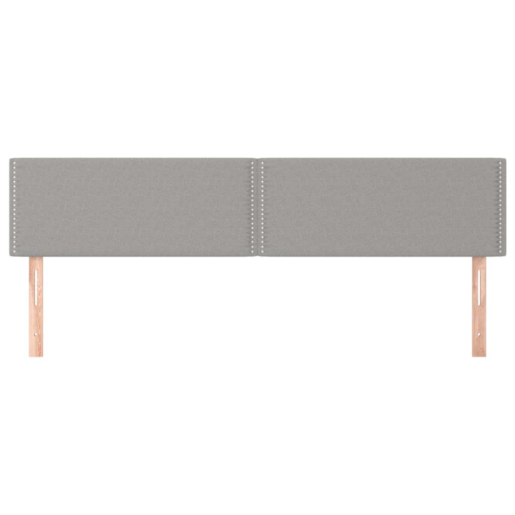 sengegavle 200x5x78/88 cm stof lysegrå