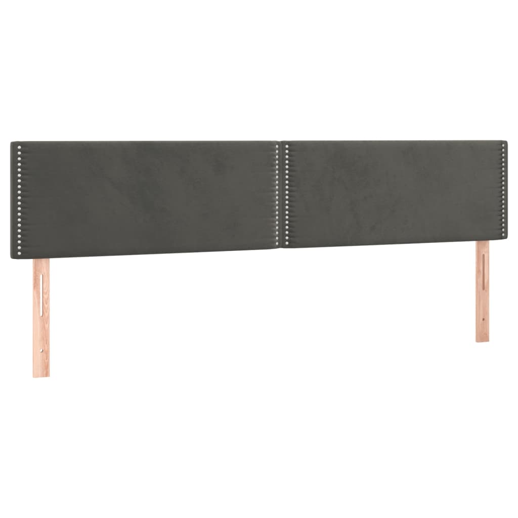 sengegavle 200x5x78/88 cm fløjl mørkegrå