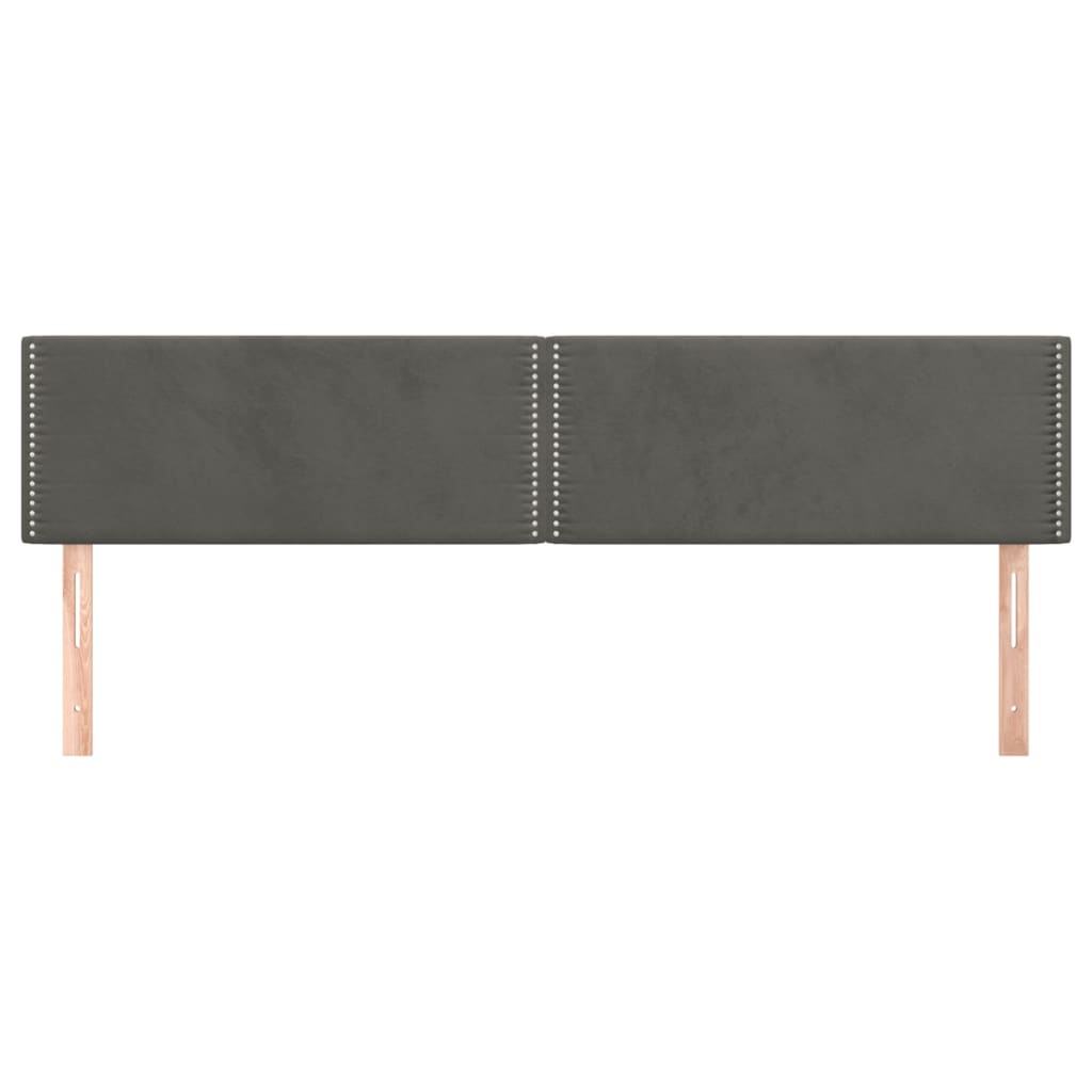 sengegavle 200x5x78/88 cm fløjl mørkegrå