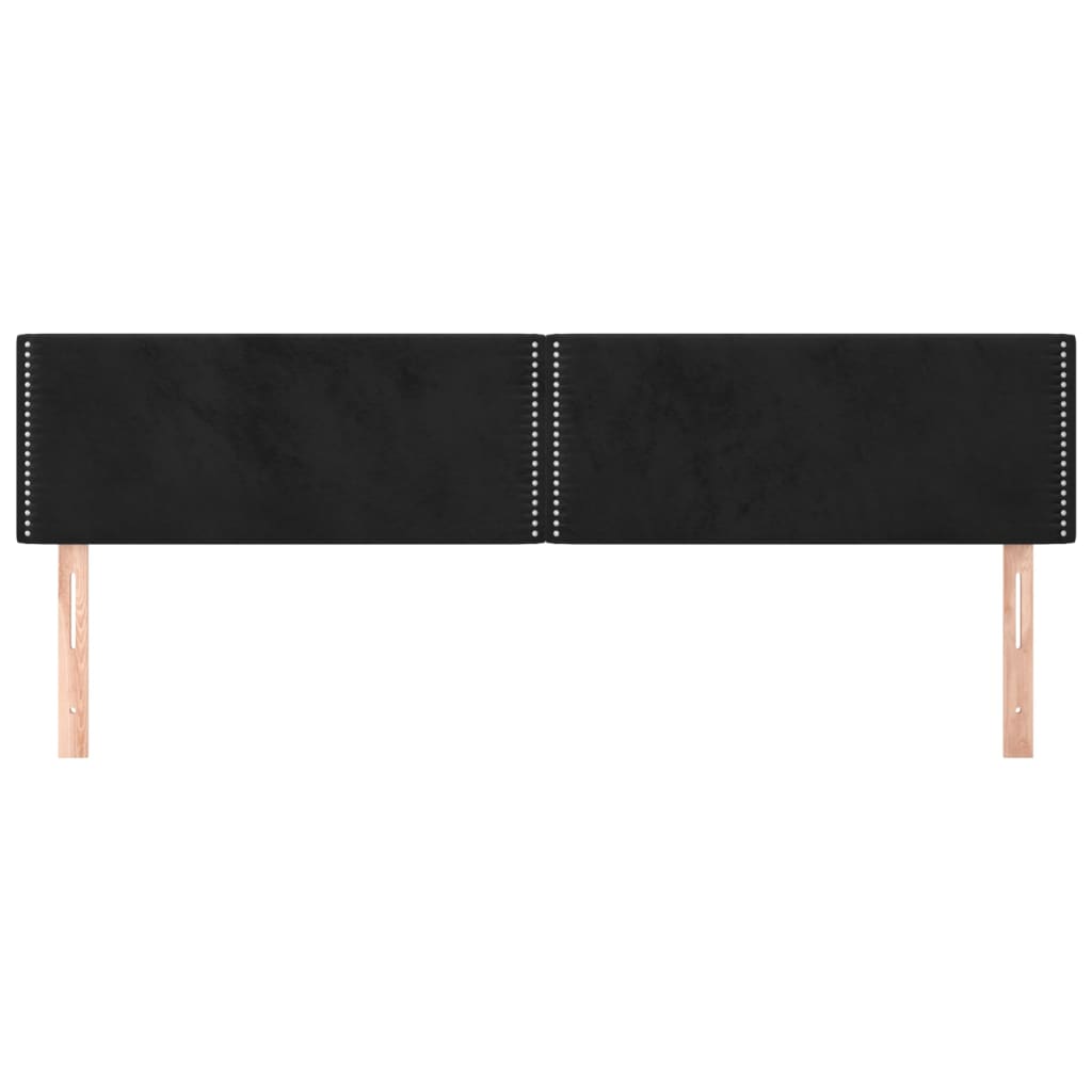 sengegavle 200x5x78/88 cm fløjl sort