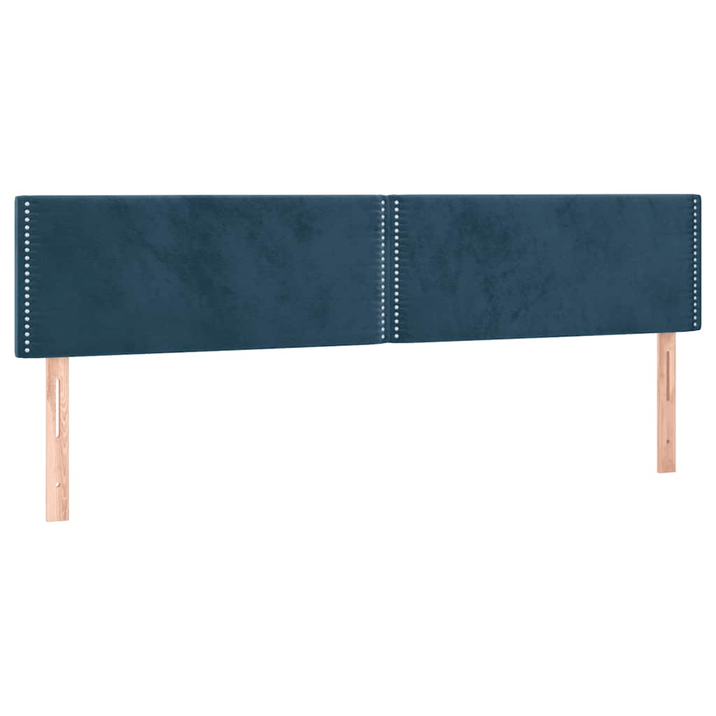 sengegavle 200x5x78/88 cm fløjl mørkeblå