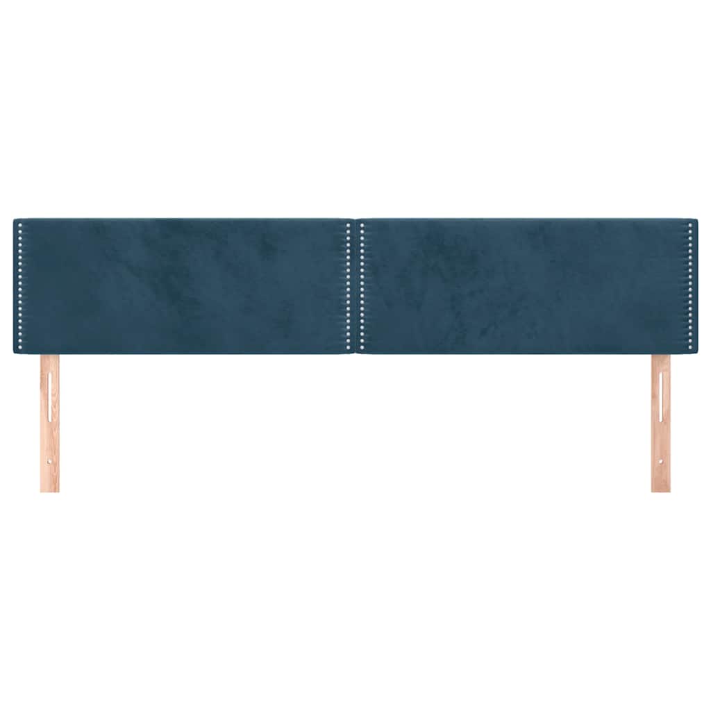 sengegavle 200x5x78/88 cm fløjl mørkeblå