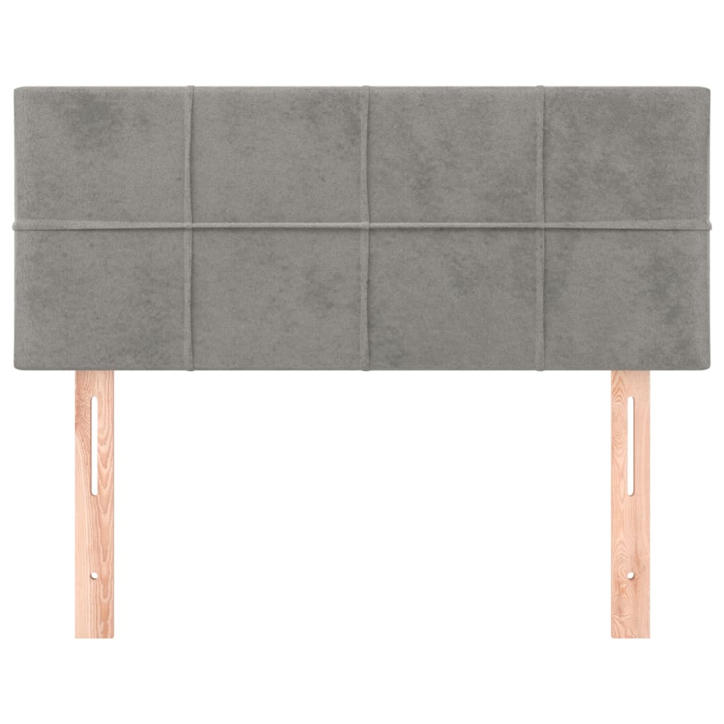 sengegavl 80x5x78/88 cm fløjl lysegrå