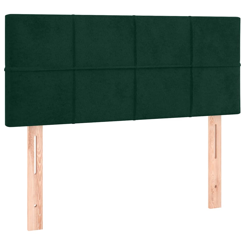 sengegavl 80x5x78/88 cm fløjl mørkegrøn