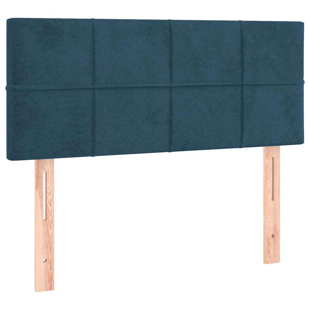 sengegavl 80x5x78/88 cm fløjl mørkeblå