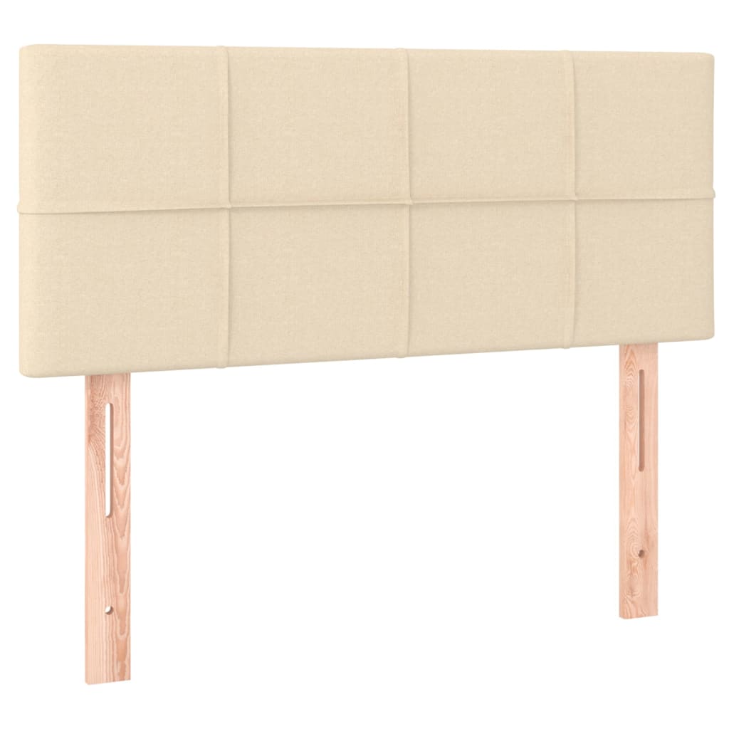 sengegavl 90x5x78/88 cm stof cremefarvet