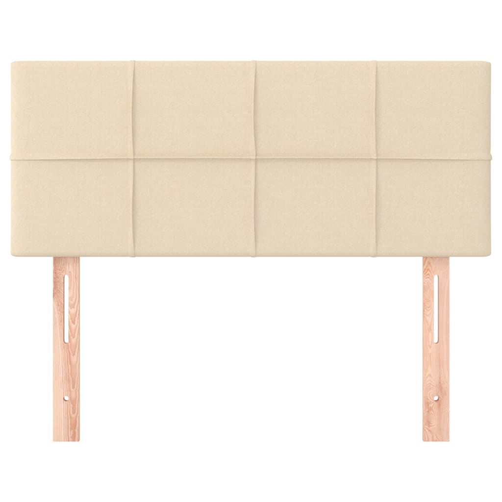 sengegavl 90x5x78/88 cm stof cremefarvet