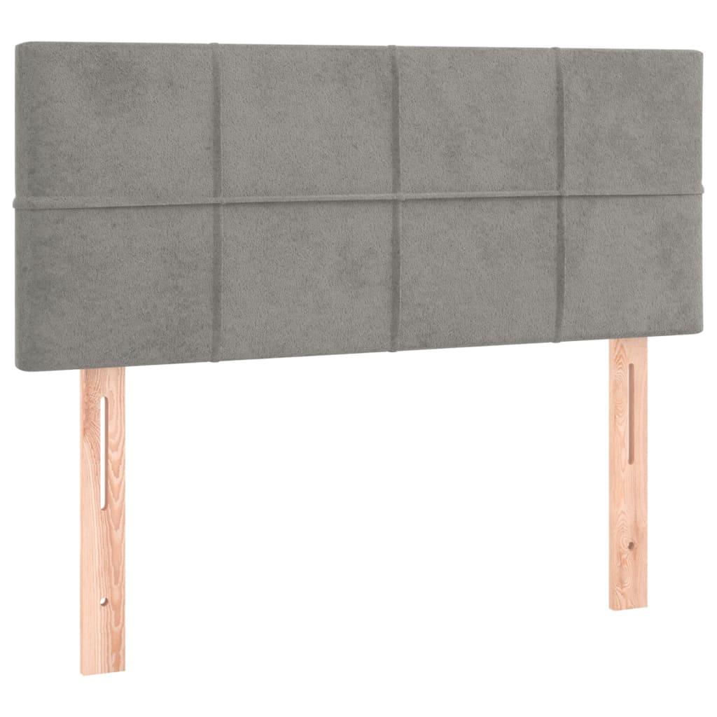 sengegavl 90x5x78/88 cm fløjl lysegrå