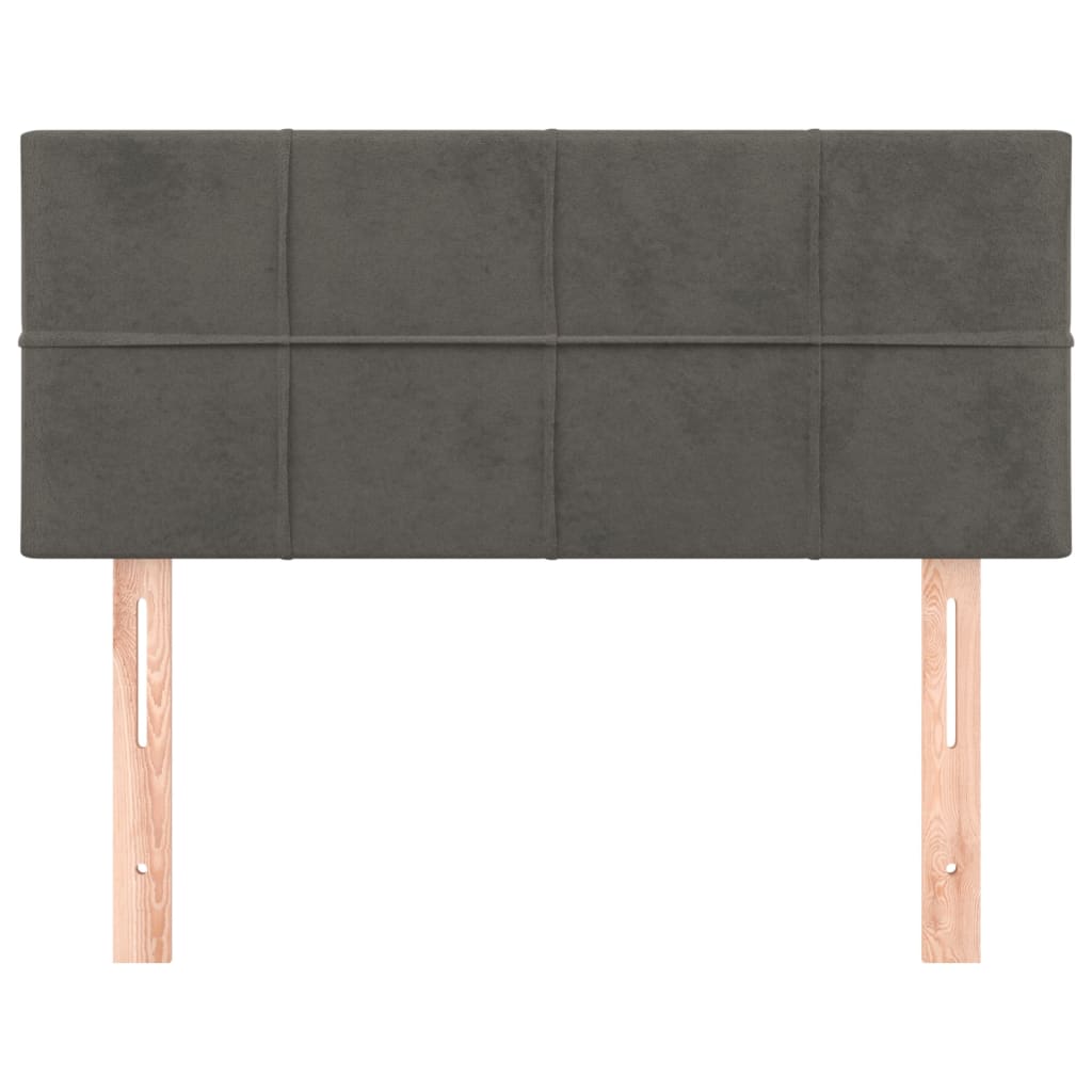 sengegavl 100x5x78/88 cm fløjl mørkegrå