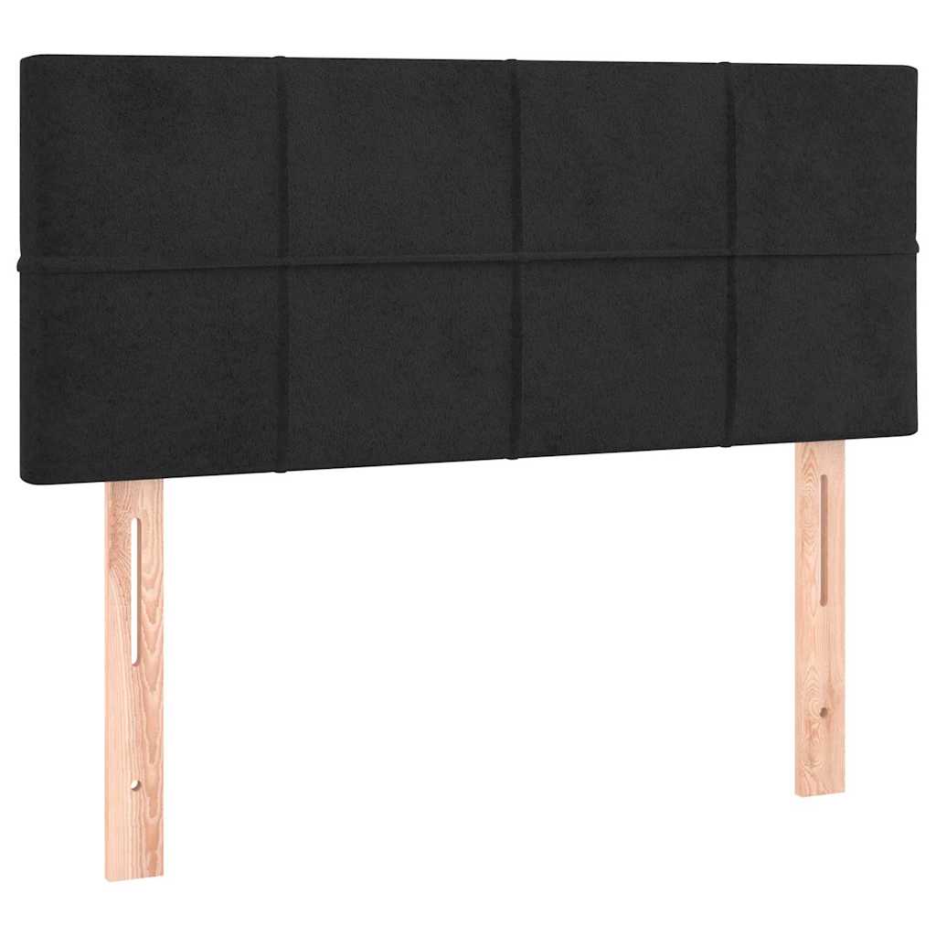 sengegavl 100x5x78/88 cm fløjl sort