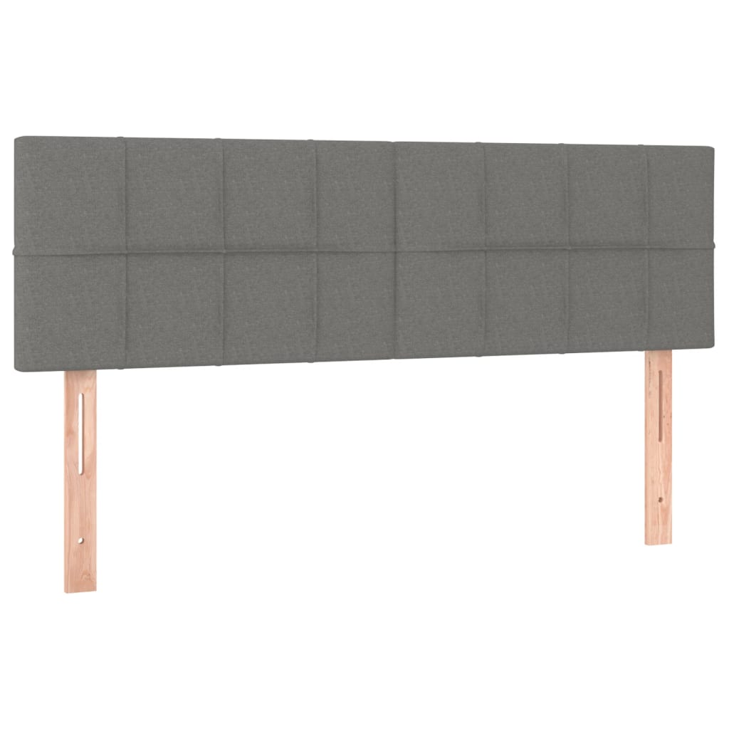 sengegavle 144x5x78/88 cm stof mørkegrå