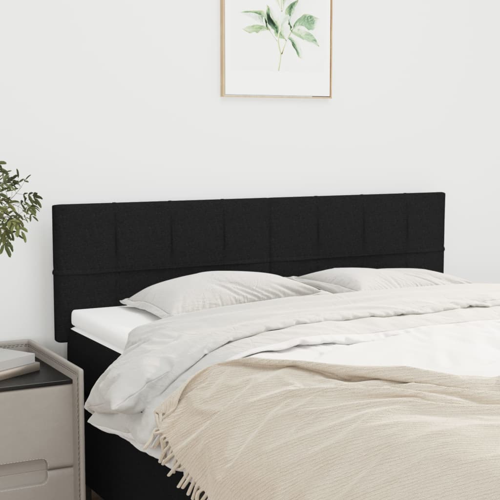 sengegavle 144x5x78/88 cm stof sort